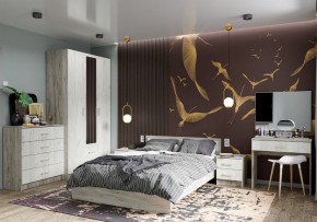 Кровать Гармония КР-602 1400 Дуб крафт серый/Дуб крафт белый в Ревде - revda.mebel24.online | фото 2