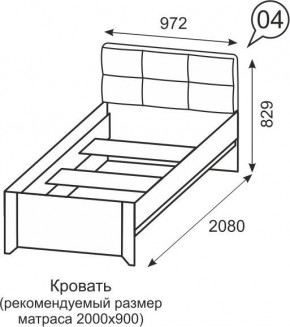 Кровать одинарная 900 Твист 04 в Ревде - revda.mebel24.online | фото 2