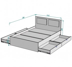 Кровать Ольга L35 (1400) 4 ящика в Ревде - revda.mebel24.online | фото 2