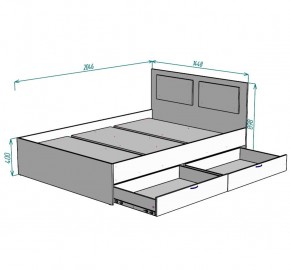 Кровать Ольга L41 (1400) 2 ящика в Ревде - revda.mebel24.online | фото 2
