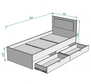 Кровать Ольга L47 (900) 2 ящика в Ревде - revda.mebel24.online | фото 2