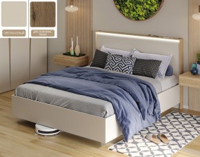 Кровать (Светло-серый U750 ST9/Дуб Галифакс Табак) 1400 в Ревде - revda.mebel24.online | фото