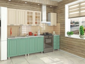 Кухня модульная Луксор бирюза-кремовый в Ревде - revda.mebel24.online | фото