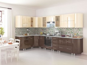 Кухня Танго модульная шоколад-ваниль в Ревде - revda.mebel24.online | фото 1