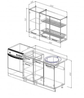 Кухонный гарнитур Антрацит 1200 (Стол. 26мм) в Ревде - revda.mebel24.online | фото 2