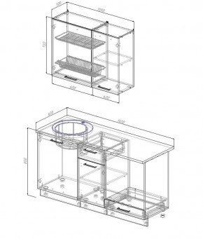 Кухонный гарнитур Антрацит 1600 (Стол. 38мм) в Ревде - revda.mebel24.online | фото 2