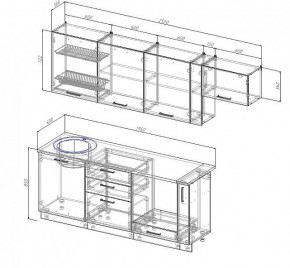 Кухонный гарнитур Антрацит 2550 (Стол. 38мм) в Ревде - revda.mebel24.online | фото 3