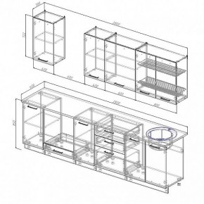 Кухонный гарнитур Антрацит 2800 (Стол. 38мм) в Ревде - revda.mebel24.online | фото 3