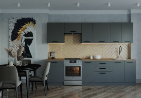 Кухонный гарнитур Антрацит 3000 (Стол. 38мм) в Ревде - revda.mebel24.online | фото