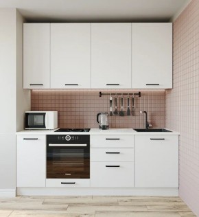Кухонный гарнитур Белый Глянец 2200 h950 (Стол. 38мм) в Ревде - revda.mebel24.online | фото 1