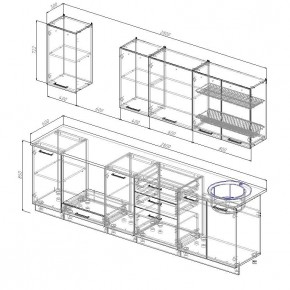 Кухонный гарнитур Бланка 2800 (Стол. 38мм) в Ревде - revda.mebel24.online | фото 2