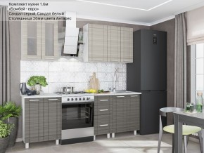 Кухонный гарнитур Бомбей-евро 1600 сандал серый-белый в Ревде - revda.mebel24.online | фото