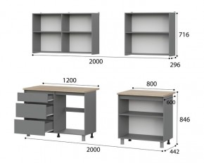 Кухонный гарнитур ДЕНВЕР (2000) Графит серый/Дуб Сонома в Ревде - revda.mebel24.online | фото 2