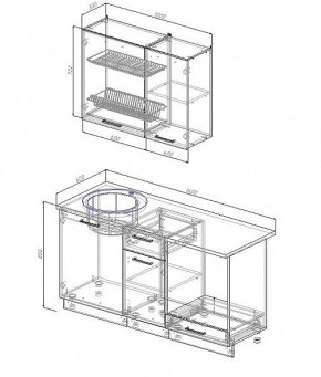 Кухонный гарнитур Жемчуг 1600 (Стол. 38мм) в Ревде - revda.mebel24.online | фото 2