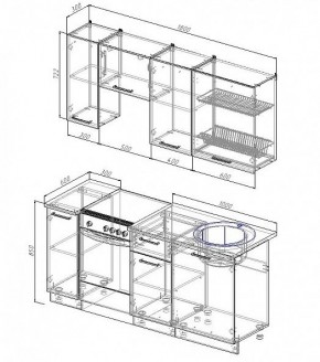 Кухонный гарнитур Жемчуг 1800 (Стол. 38мм) в Ревде - revda.mebel24.online | фото 2