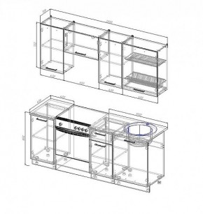 Кухонный гарнитур Жемчуг 2000 (Стол. 38мм) в Ревде - revda.mebel24.online | фото 2