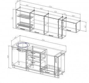 Кухонный гарнитур Жемчуг 2550 (Стол. 38мм) в Ревде - revda.mebel24.online | фото 2