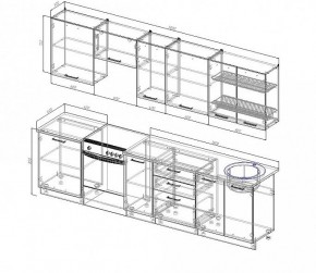 Кухонный гарнитур Жемчуг 3000 (Стол. 38мм) в Ревде - revda.mebel24.online | фото 2