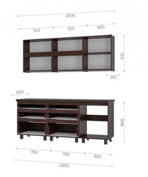 Кухонный гарнитур Лофт 2.0 (Дуб Крафт/Венге) в Ревде - revda.mebel24.online | фото 3