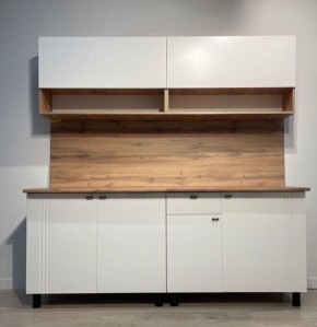 Кухонный гарнитур «Монако» 2.0 м Серия 2 МДФ с фрезеровкой (Дуб Золотой/Белый матовый) в Ревде - revda.mebel24.online | фото 2