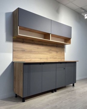 Кухонный гарнитур «Монако» 2.0 м Серия 2 МДФ с фрезеровкой (Дуб Золотой/Графит) в Ревде - revda.mebel24.online | фото 4