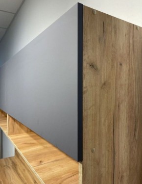 Кухонный гарнитур «Монако» 2.0 м Серия 2 МДФ с фрезеровкой (Дуб Золотой/Графит) в Ревде - revda.mebel24.online | фото 6