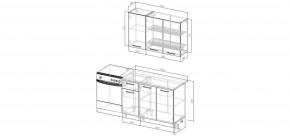 Кухонный гарнитур Санторини 1200 (Стол. 38мм) в Ревде - revda.mebel24.online | фото 2