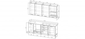 Кухонный гарнитур Санторини 2200 h 950 (Стол. 26мм) в Ревде - revda.mebel24.online | фото 2