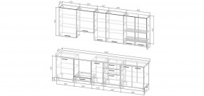 Кухонный гарнитур Санторини 3000 h950 (Стол. 26мм) в Ревде - revda.mebel24.online | фото 2