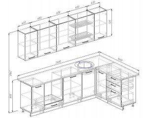 Кухонный гарнитур угловой Антрацит 2600х1600 (Стол. 38мм) в Ревде - revda.mebel24.online | фото 2