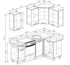 Кухонный гарнитур угловой Дели 2000*1200 (Стол. 26мм) в Ревде - revda.mebel24.online | фото 2