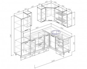 Кухонный гарнитур угловой Графика 2400х1600 (Стол. 38мм) в Ревде - revda.mebel24.online | фото 2