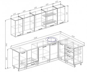 Кухонный гарнитур угловой Графика 2600х1600 (Стол. 26мм) в Ревде - revda.mebel24.online | фото 2