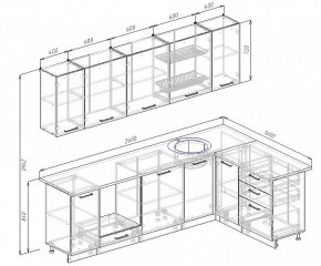 Кухонный гарнитур угловой Графика 2600х1600 (Стол. 38мм) в Ревде - revda.mebel24.online | фото 2