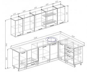 Кухонный гарнитур угловой Графика 2600х1600 (Стол. 38мм) в Ревде - revda.mebel24.online | фото 2
