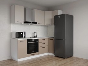 Кухонный гарнитур угловой Каппучино 2200*1000 (Стол. 26мм) в Ревде - revda.mebel24.online | фото