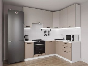Кухонный гарнитур угловой Каппучино 2200*1600 h 950 (Стол. 26мм) в Ревде - revda.mebel24.online | фото 1