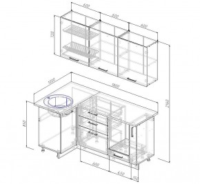 Кухонный гарнитур угловой Латте 1000*1800 (Стол. 26мм) в Ревде - revda.mebel24.online | фото 2
