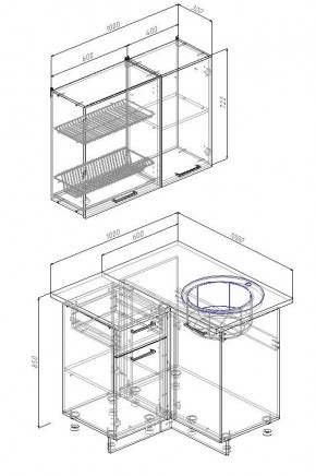 Кухонный гарнитур угловой Муссон 1000х1000 (Стол. 26мм) в Ревде - revda.mebel24.online | фото 2