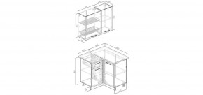 Кухонный гарнитур угловой Санторини 1000*1000 (Стол. 38мм) в Ревде - revda.mebel24.online | фото 2