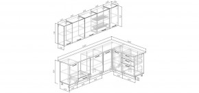 Кухонный гарнитур угловой Санторини 2600*1600 (Стол. 38мм) в Ревде - revda.mebel24.online | фото 2