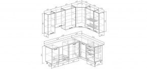 Кухонный гарнитур угловой Смоки 2200*1600 h950 (Стол. 26мм) в Ревде - revda.mebel24.online | фото 2