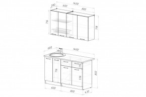 ЛИОРА Кухонный гарнитур Медиум 1400 мм в Ревде - revda.mebel24.online | фото 2