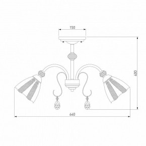 Люстра на штанге Eurosvet Floranse 30155/5 античная бронза в Ревде - revda.mebel24.online | фото 3