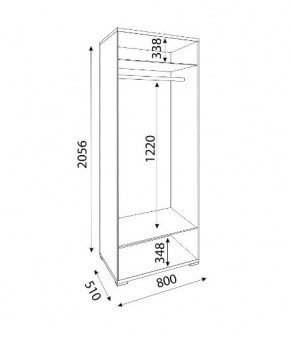 Мармарис (гостиная) М01 Шкаф (2 двери) в Ревде - revda.mebel24.online | фото 2