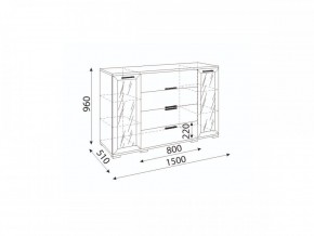 Мармарис (гостиная) М11 Комод-витрина в Ревде - revda.mebel24.online | фото 2