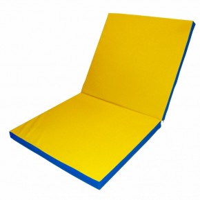 Мат гимнастический 2х1х0,1м складной цв. синий-желтый в Ревде - revda.mebel24.online | фото 1