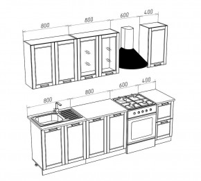 МИЛАНО Кухонный гарнитур 2,0 м Компоновка №1 (Орех) в Ревде - revda.mebel24.online | фото 3