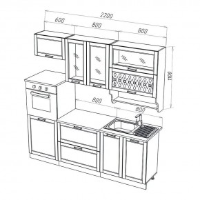 МИЛАНО Кухонный гарнитур 2,2 м Компоновка №3 (Орех) в Ревде - revda.mebel24.online | фото 2