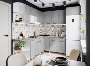 Модульная кухня Марбл мрамор лайт в Ревде - revda.mebel24.online | фото 1